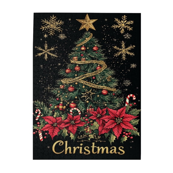 500 PCS 500 Piece Puzzle For Adults Christmas Slogan Fantasy Christmas Tree,Relax Yourself,Brain Challenge,Modern Art Christmas Tree Wooden Jigsaw,Great For Relaxation And Display For Puzzle Lovers