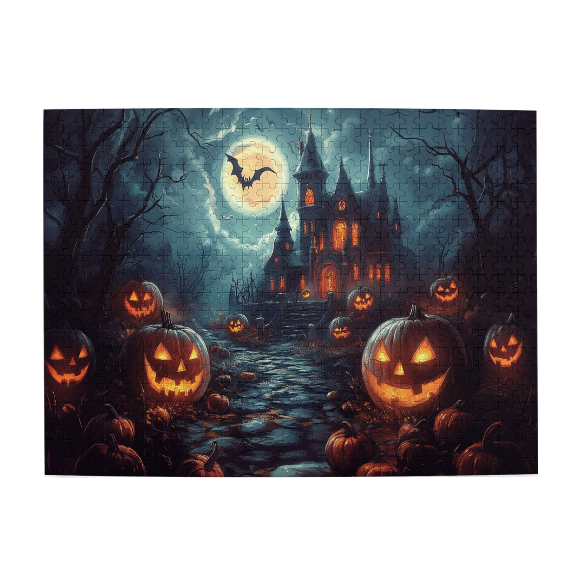 500 PCS 500 Piece Puzzle For Adults Pumpkin Lantern Castle,Unique And ...