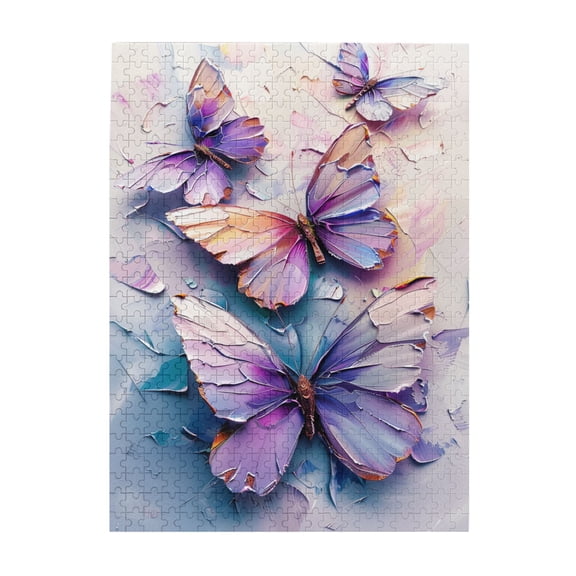 500 PCS 500 Piece Vibrant Wooden Jigsaw Puzzle Fantasy Butterfly,Brain Challenge,Creative Activity Hobbies For Adults,Classic Butterfly Exquisite Puzzle Game,For Butterfly Enthusiast,Relax Yourself