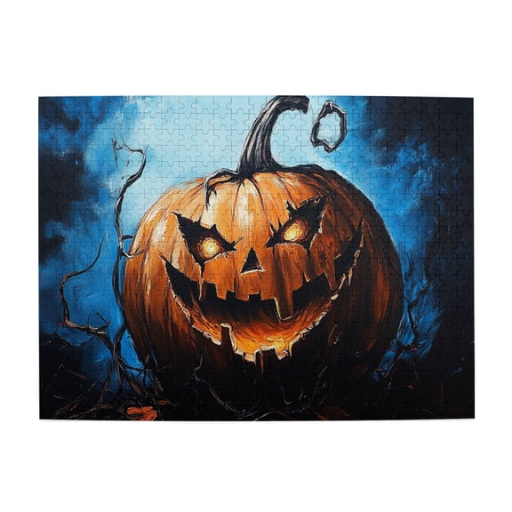 500 PCS 500 Piece Wooden Puzzle Horror Pumpkin Head,Exciting Imagination,Creating A Festive Atmosphere,Featuring Bold And Interesting Illustrations,Describing A Wild Pumpkin Head,Stunning Artwork