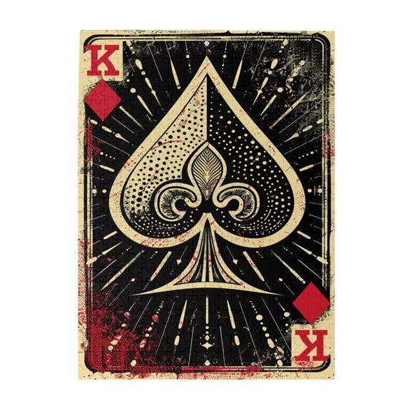 500 PCS Poker King A 500 Piece Puzzle For Adults,Enjoy The Puzzle Solving Process,Unique And Beautiful Design,Stunning Artwork Of Poker King Wooden Puzzles,Creative Activity Hobbies For Adults