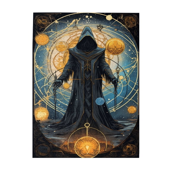 500 PCS Retro Tarot Card Personage - 500 Piece Wooden Jigsaw Puzzles,Characterized By Unique And Beautiful Illustrations,Depicting A Mysterious Tarot Card Character,Stress Relieving Pleasure