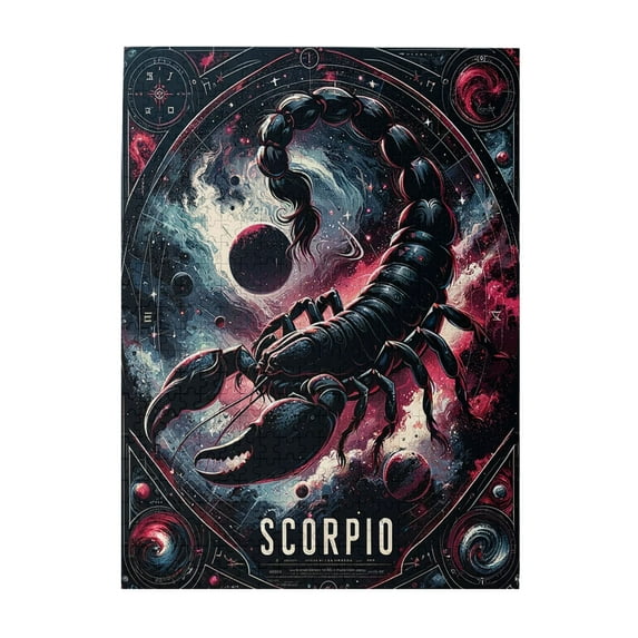 500 PCS Scorpio Zodiac Art puzzles for adults 500 pieces,Stunningly Vibrant Colors,Mystic Scorpio Wooden Puzzle as Home Decor,Family leisure and entertainment,Wooden jigsaw puzzles