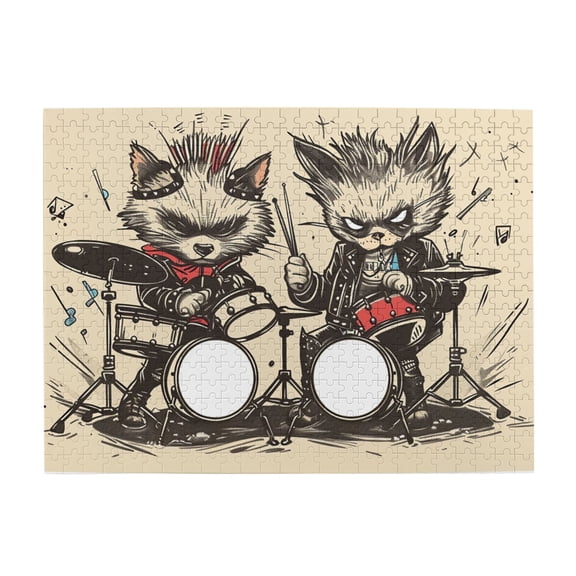 500 PCS Small animal drummer 500 piece Wooden puzzle for adults,High difficulty puzzle,Classic Small animal drummer Modern Style Puzzle,Impossible Hard Difficult Challenging Wood Puzzles for Adults