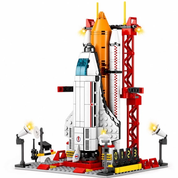 500 PCS Space Shuttle Building Blocks, STEM Building Block Sets for Adults, Brick Building Set, White Plastic Educational Building Kits for Adults, Space Exploration Toy for Ages 6+