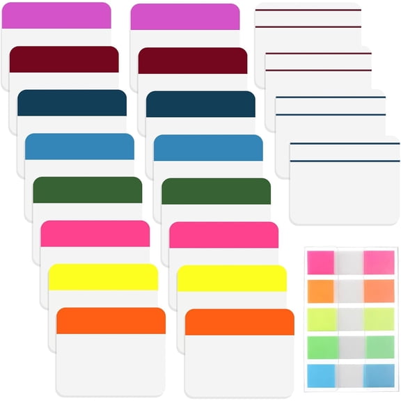 500 PCS Sticky Index Tabs, File Index Tabs, Colored Page Markers Repositionable Tags, Writable and Repositionable File Tab Flags, Self Adhesive Tape Flags for Books, Binders, Notebook (Multicolor, 11