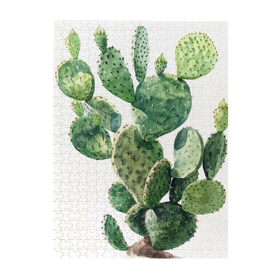500 PCS Stubborn Cactus - 500 Piece Vibrant Jigsaw Puzzle,Relax Yourself,Enjoy The Puzzle Solving Process,Showcasing The Tenacious Vitality Of Plant,Charm Cactus Wooden Puzzle Game,Stunning Artwork