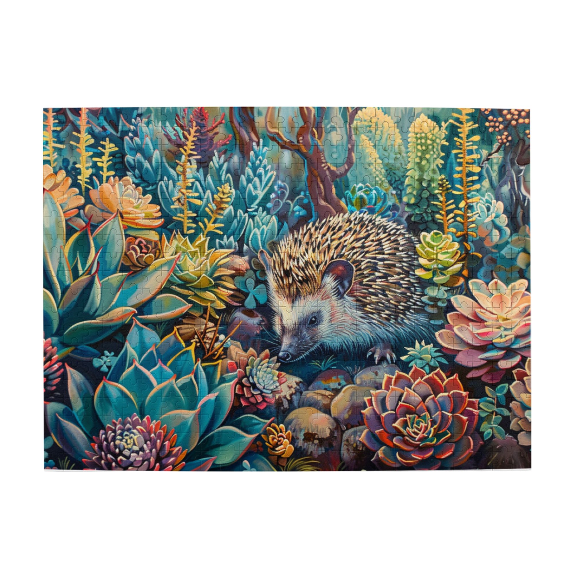 500 PCS Succulent plants & hedgehog Wooden puzzles for adults 500 ...