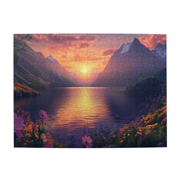 500 PCS Sunset Valley Scenery Photography -500 Piece Scenery Jigsaw Puzzles,Take You Into A Beautiful Valley As If You Were There,Enjoy The Puzzle Solving Process,Fun Wooden Puzzle Game