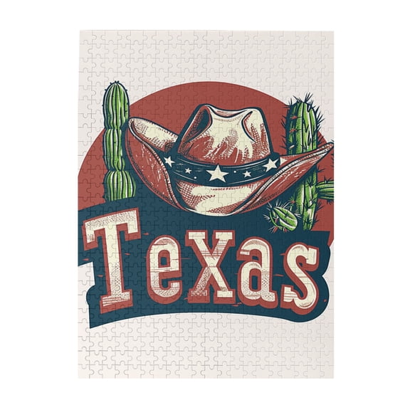500 PCS Texas Cactus Puzzles For Adults 500 Pieces,Relax Yourself,Stress Relieving Pleasure,Classic Cactus Wooden Jigsaw Game,Gift Suitable Family Friends,Brain Challenge,For Cactus Lovers