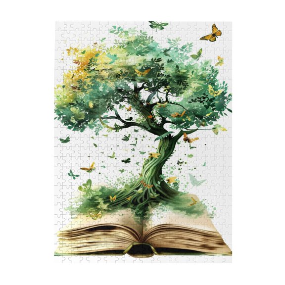 500 PCS The Tree In The Book 500 Piece Jigsaw Puzzle For Adults,Challenging Brain Exercise,Enjoy The Puzzle Solving Process,Family Entertainment,Leisure And Stress Relief,Wooden Puzzle