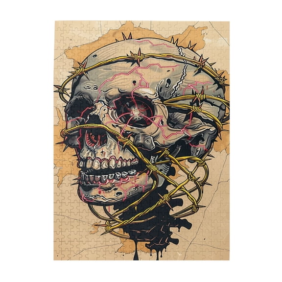500 PCS Thorn Skull Wood Puzzles For Adults 500 Pieces,Wonderful Imagination,Unique Artwork For Adults,Impossible Hard Difficult Challenging Puzzles For Adults,Creative Activity Hobbies For Adults