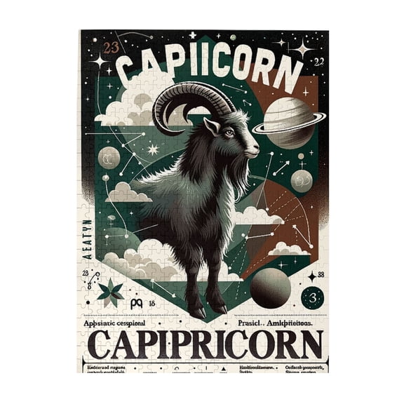 500 PCS Twelve Constellations Capricorn 500 Piece Charm jigsaw puzzles,Relieve stress and enjoy the fun of solving puzzles,Unique and Beautiful Design,Adult Wooden Puzzle,Vibrant Design