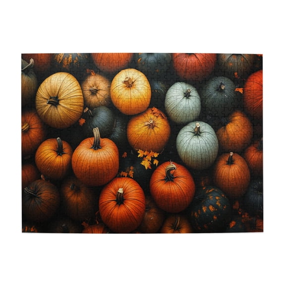 500 PCS Unique Pumpkin - 500 Piece Wooden Jigsaw Puzzles,Vibrant Colors,Create A Festive Atmosphere,Charm Thanksgiving Home Decor,Gift Suitable Family Friends,Creative Activity Hobbies For Adults