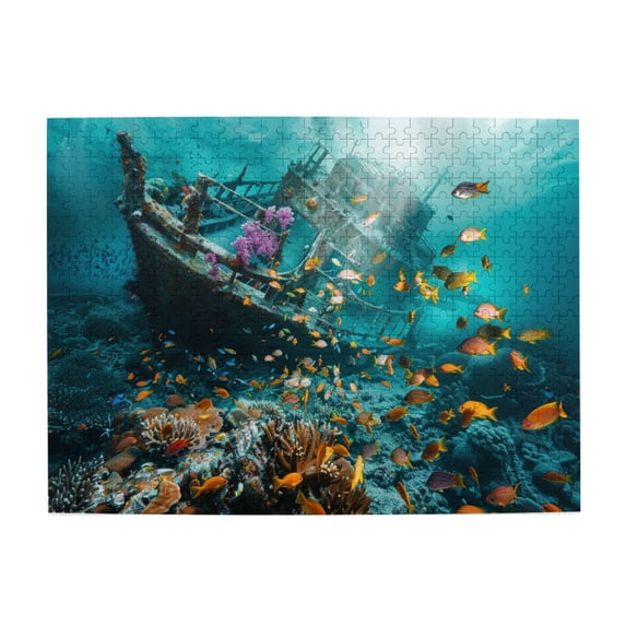 500 PCS Vintage Underwater shipwrecks 500 piece Wooden puzzle,Stunning Artwork of Adults,500 Piece Jigsaw Puzzle for Adults Challenging Puzzle Perfect for Game Nights,for Puzzle Enthusiast Gifts