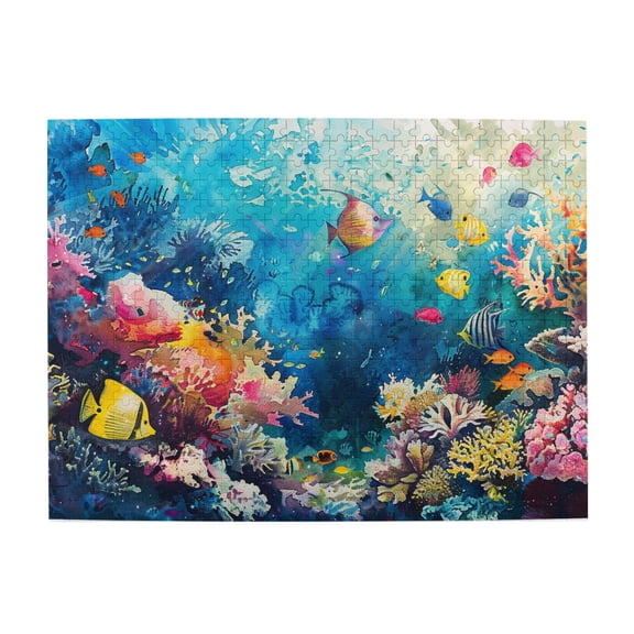 500 PCS Wooden puzzles for adults 500 pieces Underwater world,Classic Underwater world Modern Art 3D Puzzle,Great for Relaxation and Display for Puzzle Enthusiasts,Gifts for ocean & Puzzle Lovers