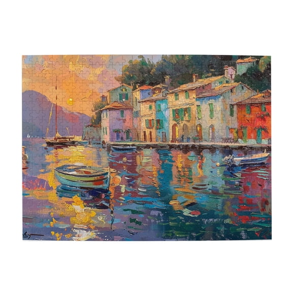 500 PCS Wooden puzzles for adults 500 pieces Small fishing boat,Fun Artwork for Adults,Charm Small fishing boat Puzzle,500 Piece Jigsaw Puzzle for Adults Challenging Puzzle Perfect for Game Nights