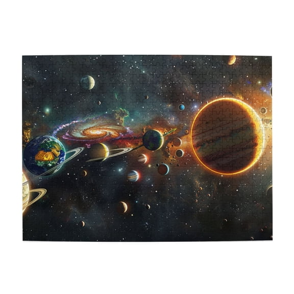 500 PCS Wooden puzzles for adults 500 pieces solar system Cosmic Planet,Unique Artwork for Adults,for Puzzle & Space Lovers Gift,High difficulty puzzle,Impossible Hard Difficult Challenging Puzzles