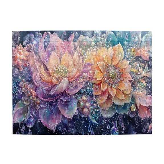 500 PCS beautiful flower in water puzzles for adults 500 pieces,Brain Challenge,Impossible Hard Difficult Challenging Puzzles for Adults,Unique Artwork for Adults,Charm Flower Wooden puzzle