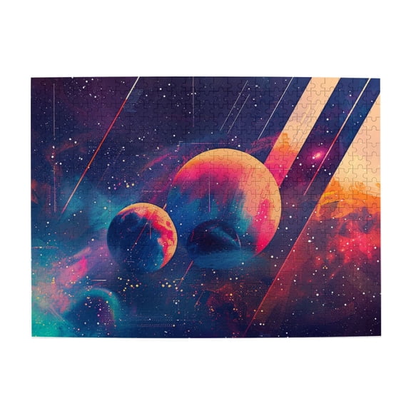 500 PCS jigsaw Wooden puzzles 500 pieces Cosmic Planet,Stunning Artwork of Adults,Exquisite Cosmic Planet Modern Art Wood Puzzle,High difficulty puzzle,Gift for Space Lovers,Stress relieving puzzle