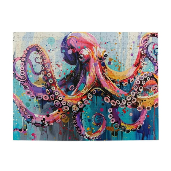 500 PCS jigsaw puzzles 500 pieces squid Graffiti,Unique and Beautiful Design,Modern Art squid Graffiti Wooden Puzzle,for squid Lovers Gifts,Impossible Hard Difficult Challenging Puzzles for Adults