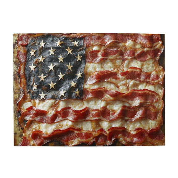 500 PCS 500 piece puzzle for adults national flag Bacon,Brain Challenge,Vibrant Colors,Creative Activity Hobbies for Adults,Modern Style Bacon Wooden Puzzles,Suitable for relaxing during holidays