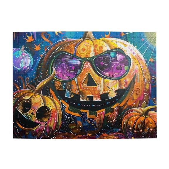 500 PCS puzzles for adults 500 pieces Moon night Pumpkin Head,Impossible Hard Difficult Challenging Puzzles for Adults,Classic Pumpkin Head Wooden Puzzle,Gift for Pumpkin Head Enthusiast