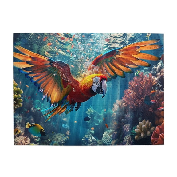 500 PCS puzzles for adults 500 pieces Parrots on the seabed,Challenging Brain Exercise,Puzzle game,500 Piece Jigsaw Puzzle for Adults Challenging Puzzle Perfect for Game Nights,for Parrots Lovers
