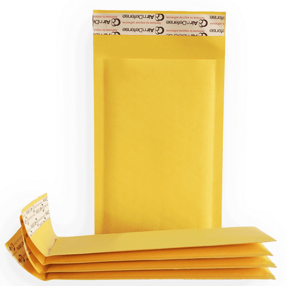 500 Count #000 4x8 Kraft Bubble Mailers Self-Seal Padded Envelopes Usable 4x7 Interior