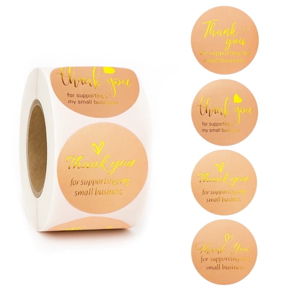 ALFEUND 500 pack 1.5 inch Round Thank You Stickers Roll, Premium Adhesive Labels for Small Business, Packaging, Gifts,Envelopes,Express Gratitude, Ideal for Customers,Durable & Easy Peel