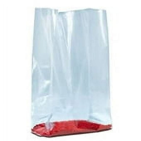 12 x 8 x 30" 1 Mil Gusseted Poly Bags Clear Expandable Plastic Bags with Fitted Bottom, FDA/USDA Approved,500/Case