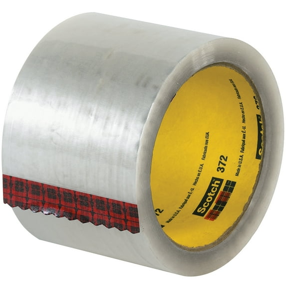 Scotch 3M 372 Clear Carton Sealing Tape, 2.2 Mil, 3" x 55 yds, 6/CA (T9053726PK)