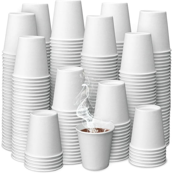 500 Pack 3 oz Paper Coffee Cups - Hot Drinking Cups for Coffee, Tea, Snacks or Mouthwash