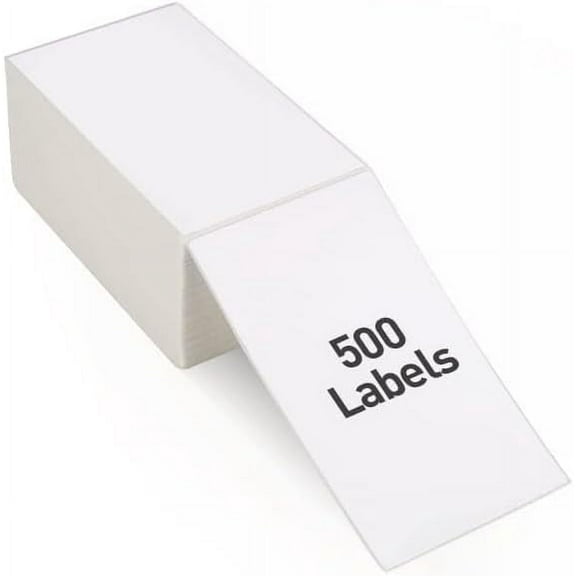 500 Pack 4" x 6" Direct Thermal Labels, Commercial Grade Perforated White Labels for Shipping Boxes