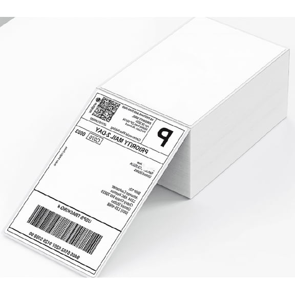 500-Pack 4x6 Inch Fanfold Direct Thermal Shipping Labels, Compatible with FedEx UPS USPS, for Rollo Jadens Phomemo and Thermal Printers