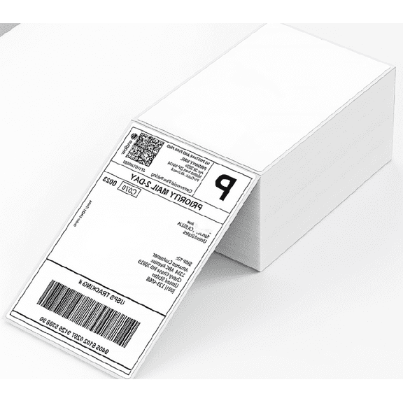 500-Pack 4x6 Inch Fanfold Direct Thermal Shipping Labels, Compatible with FedEx UPS USPS, for Rollo Jadens Phomemo and Thermal Printers
