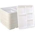 thumbnail image 1 of 500 Pack 5 Compartment Plates, 100% Compostable Paper Plate, 10.25x8.5 inch Disposable School Lunch Trays, Eco-Friendly Bagasse Plates for School Lunch, Buffet, and Party, Perfect for Kids, 1 of 6