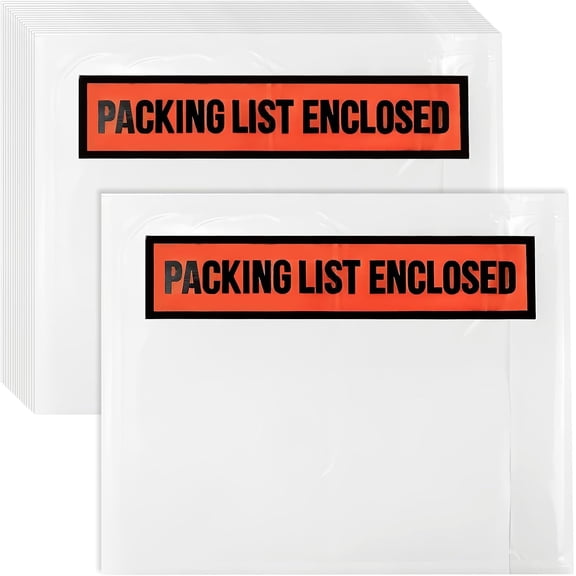 500 Pack 7.5 x 5.5 Inch Packing List Envelopes, Clear Self-Adhesive Packing Slip Pouches, Shipping Label Sleeves for Invoices and Documents