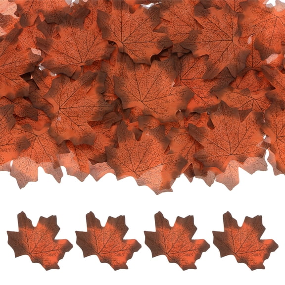 500-Pack Artificial Maple Leaves, Fake Fall Leaves Faux Autumn Leaves for Thanksgiving/Wedding/Party[8cm, Black Red]