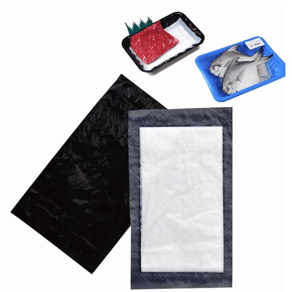 500/Pack Black Large Soaker Pads Food Absorbent Pads 6.25" x 7" (16x18cm) Disposable Absorbent foam Meat, Fish Pads