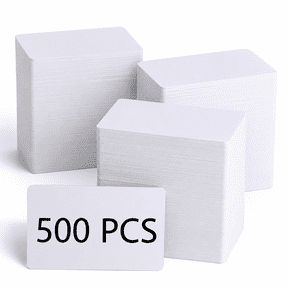 500 Pack Blank White PVC ID Cards, CR80 30 Mil Plastic For Photo Badge Printers