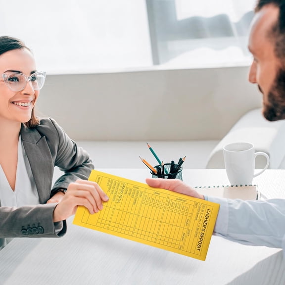 500 Pack Cashier Deposit Report Envelopes 4.5"x 10.375" - Cash Drop Envelopes - Cashier's Deposit Envelope - Peel & Seal Money Envelope for Cash Storage and Budgeting