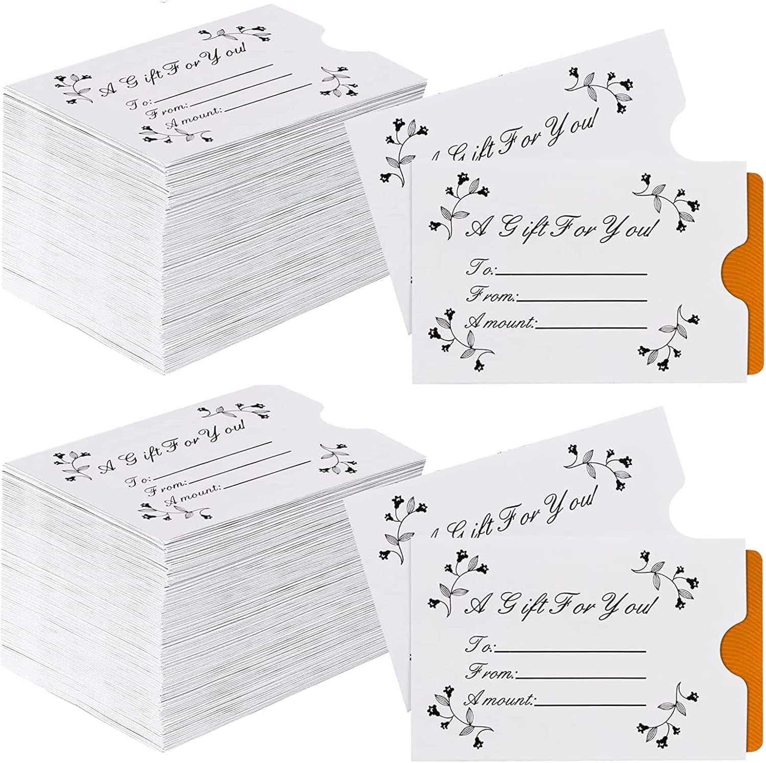 blank gift card sleeves "A for You" Gift bus passes Glenmal 1200 Pcs Gift Card
