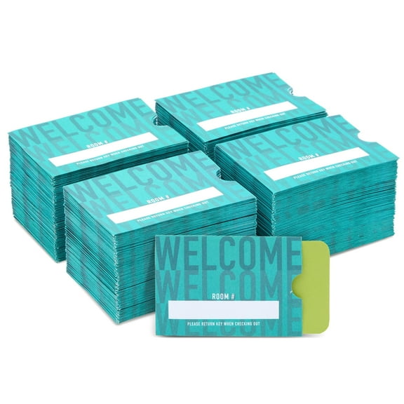 Stockroom Plus Key Card Envelopes - 500 Pack, Teal, 2.4 x 3.5 in - Hotel Key Sleeves & Holders for Guest Room Access & Business Cards