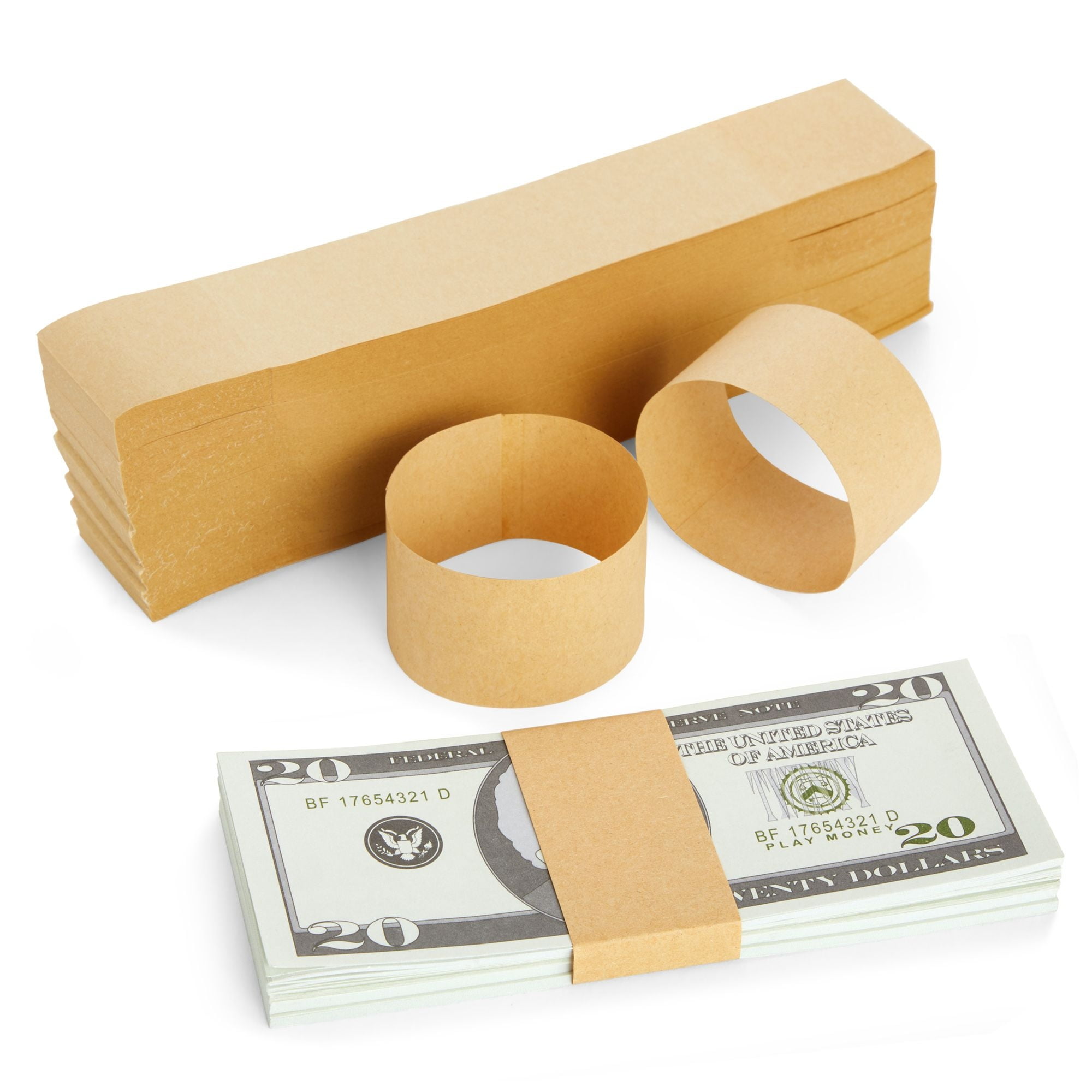 500 Pack Kraft Paper Money Wraps, SelfAdhesive Currency Supplies, Bill
