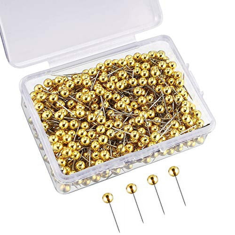 500 Pack Map Push Pins Map Tacks Small Size (Golden, 1/8 Inch