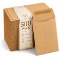 500 Pack Mini Coin Envelopes, 2.25 x 3.5 Inch Kraft Paper with Gummed ...