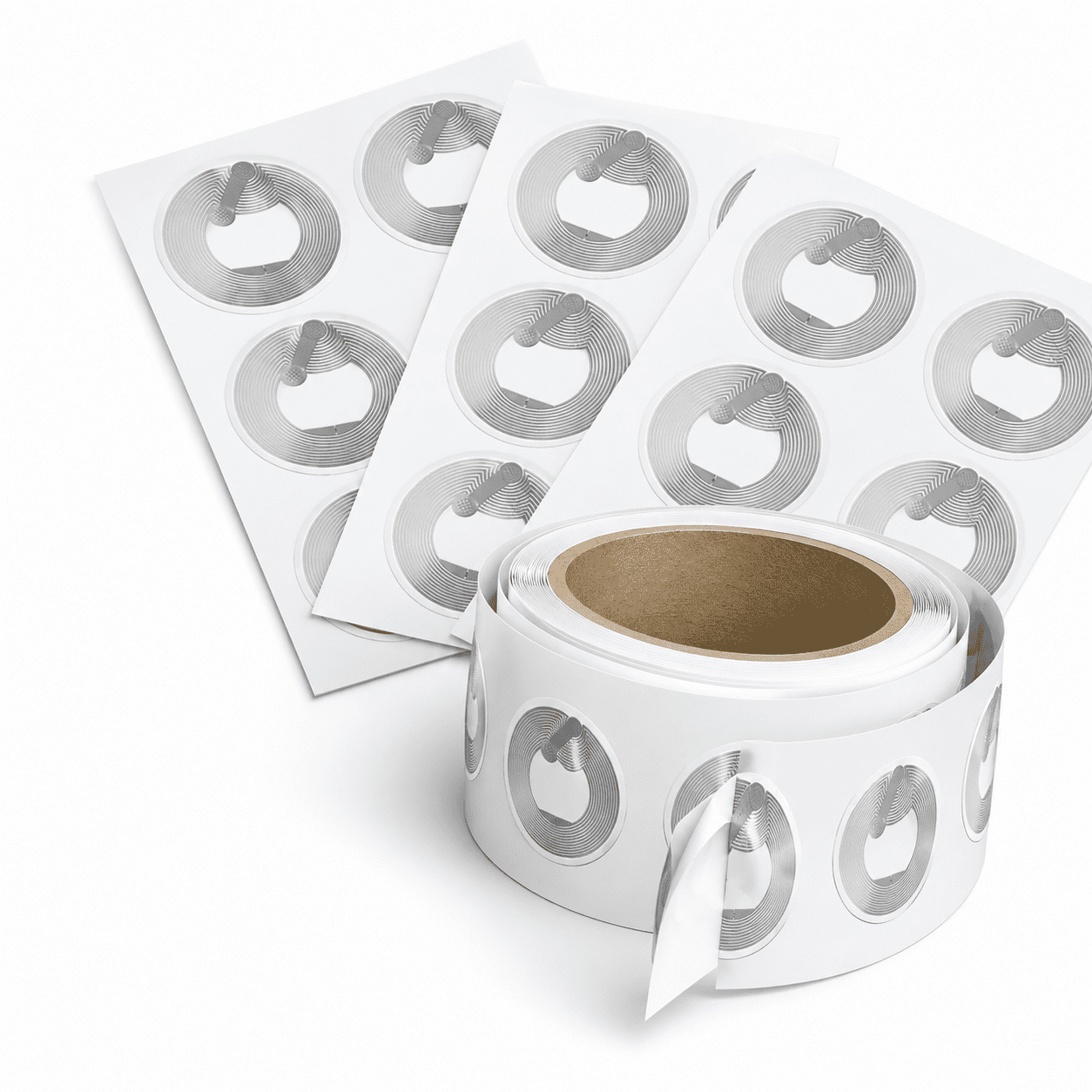 500 Pack NTAG215 NFC Sticker Labels, Round Adhesive Rewritable Smart ...
