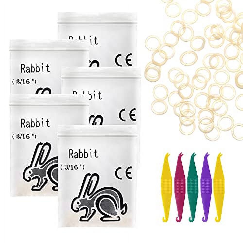 500 Pack Orthodontic Elastic Rubber Bands with Elastics Placers, 4.5 Oz