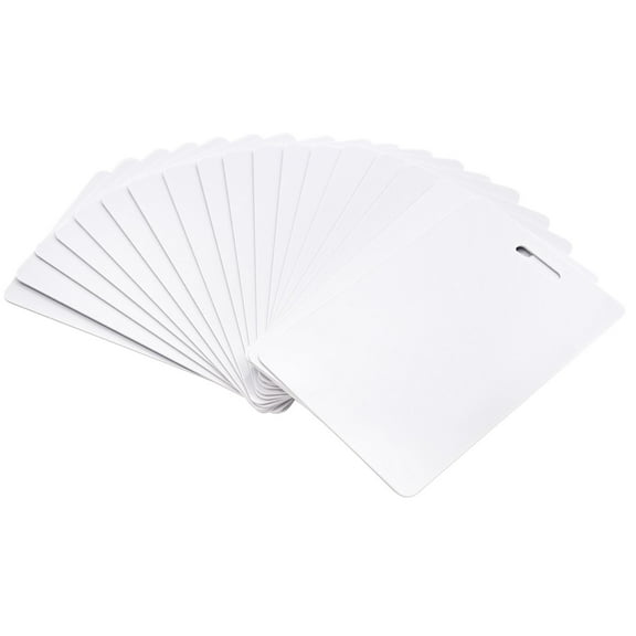 500 Pack-Premium Blank PVC Cards with Slot Punch on Short Side, Lumanious CR80 30Mil (CR8030) Vertical Slot Punch Blank Credit Cards for Business Office Photo ID Badge Printers